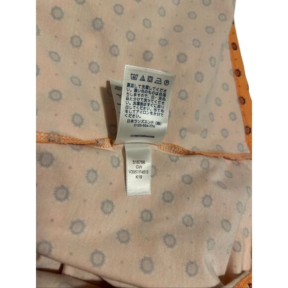 Lands' End Coral Print V-Neck Draped Wrap Midi Dress Size M/P 10-12 - Picture 9 of 9